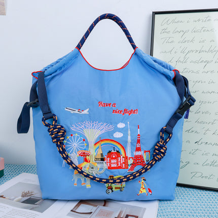 New Canvas Bag Embroidered Shopping Bag Tote Bag Large Capacity Bag Women's Handbag Crossbody Bag