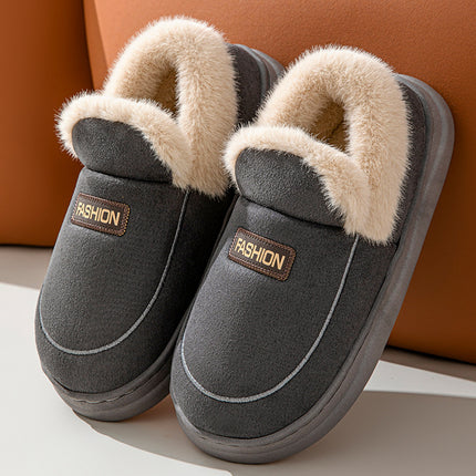 2024 cross-border foreign trade in stock old cotton shoes men and women winter wear bag heel fleece-lined indoor warm thick-soled cotton shoes men