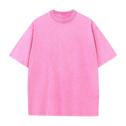 Digital direct spray washing cotton short sleeve custom retro distressed men's and women's class clothes work clothes custom