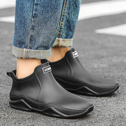 Cross-Border Couple Rain Boots Mid-Tube Non-Slip Waterproof Shoes Soft-Soled Water Boots for Women Thick-Soled Comfortable Wear-Resistant Lightweight Rain Boots for Men