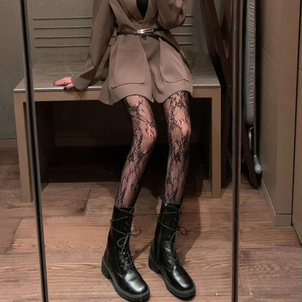 Cross-Border Rose Jacquard Pantyhose Spring and Summer Thin Japanese Style Sexy Baota J Lace Floral Embroider Fishnet Stockings for Women