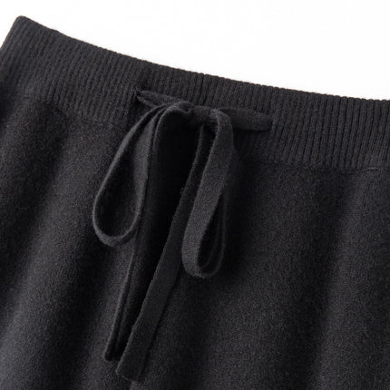 Elegant Cloud Pants Women's Autumn and Winter Wool Pants Outer Wear Thickened Knitted Floor Pants High Waist Dummy Casual Wide Leg Pants