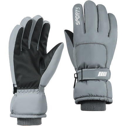 Ski Gloves Men's Windproof Waterproof Non-Slip Touch Screen fleece-lined Thickened Outdoor Winter Mountaineering Cycling Warm Gloves