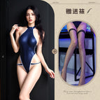 Blue + black fishnet stockings / One size fits all (80-120j pounds)