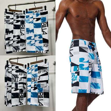 Men's Beach Shorts [Cross-Border Exclusive] 2025 Quick-Dry Casual Sports Surf Shorts Fitness Competition Shorts Men's Trendy