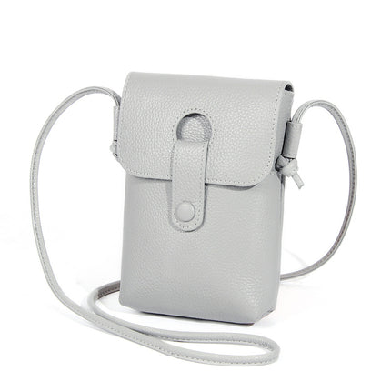 Genuine Leather Mobile Phone Bag for Women Cross-Body, High-End Fashion, First-Layer Cowhide Shoulder Bag, Lightweight Mobile Phone Bag, Simple Export