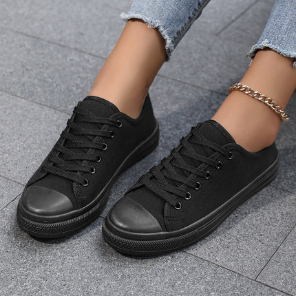 2025 Spring and Autumn New Black Canvas Shoes for Women, Casual Couple Sneakers for Men and Women, Korean Style Versatile Breathable White Shoes
