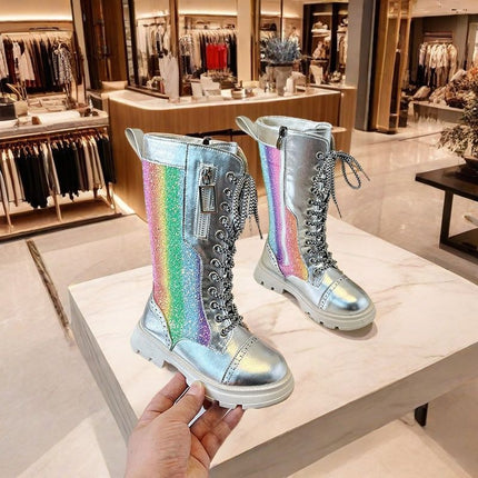 Girls' Boots, No More Than Knee-High, Autumn and Winter High Boots, Catwalk Performance Boots, Kidsren's Fashion Princess High Boots, Simple
