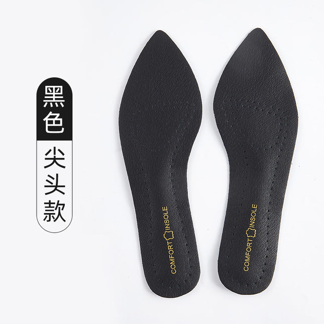 Self-Paste High-Heel Insoles Women's Soft Sole Comfortable Latex Leather Pad Heart Leather Shoes Sweat-Absorbing Breathable Single-layer Shoes Real Cowhide Non-Slip for Summer