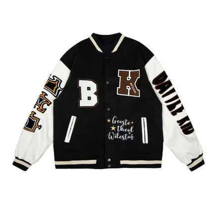 American Retro Baseball Suit Women's Spring New 2022 Fashion Brand Couple's Jacket Towel Embroidered Puzzle Thickened Jacket