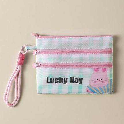Plaid Contrasting Color Id Cosmetics Bag Travel Abroad Id Card Passport Ticket Card Bag Portable Multi-Functional Carry-On Bag