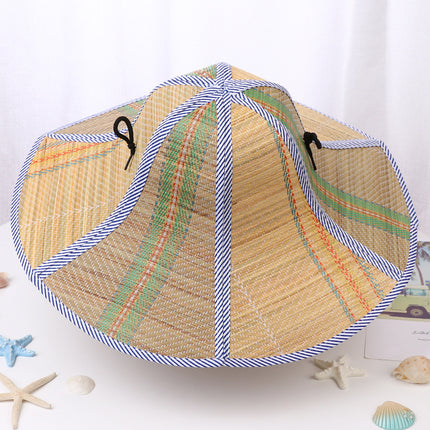 Travel Fishing Sunshade Straw Hat Folding Large Along Straw Mat Hat Men's and Women's Sunscreen Hat Outdoor Big Brim Hat