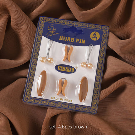 Foreign Trade Simple Plastic Safety Pin suit Cap Needle Silk Scarf Clip Neck Clip Headscarf Needle Pearl Clip Scarf Clip