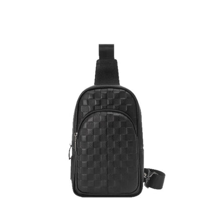 Fingerprint Lock Chest Bag for Men, Fashionable High-End Genuine Leather Crossbody Bag, Large Capacity Smart Anti-Theft Fingerprint Unlock Shoulder Bag