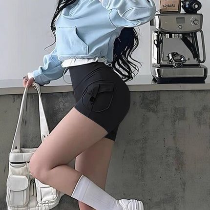 Ad404 Sexy High-Waisted Butt-Lifting Slimming Peach Butt Fitness Sports Casual Shorts Hot Pants for Women Dopamine Hot Pants