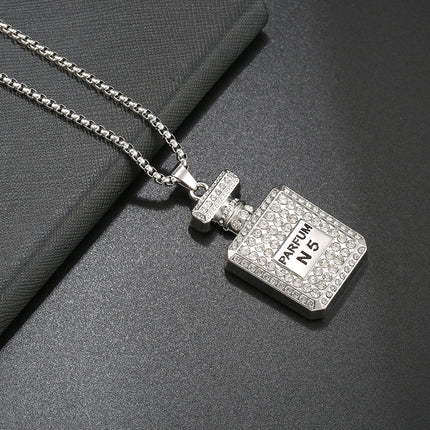 Summer Hip Hop Necklace Smiley Robot Perfumery Bottle Didi Trendy Street Dance Sweater Chain Fashion Personalized Jewelry