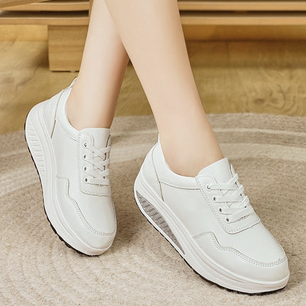 Popular White Shoes for Women, Mother's Shoes, 2025 Spring & Fall New Rocking Shoes, Sports Shoes, Thick-Soled Casual Shoes, Breathable Shoes