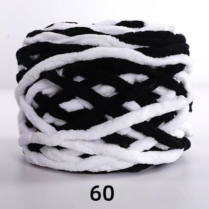 Factory wholesale 100g thick ice strip wool single-strand woven wool ball hook crochet slippers thread self-woven wool ball