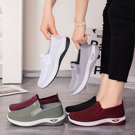 Women's Shoes 2026 Spring New Style Old Beijing Cloth Shoes Cross-Border Women's Shoes Middle-Aged and Elderly Mother's Shoes Slip-On Flat Shoes