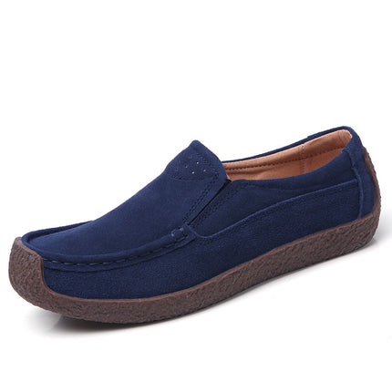 Cross-border women's shoes genuine leather flat heel slip-on casual shoes for teenagers and students nurse shoes pregnant women's mom shoes can be sent on behalf
