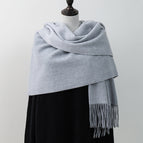 Double-sided - hemp gray and white gray / 200*67cm (360g)