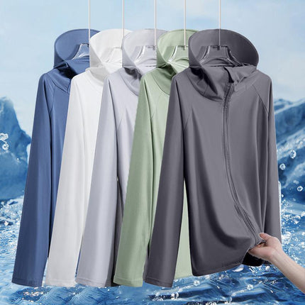 Summer Ice Silk Sun Protection Clothing for Men 2025 New Anti-Uv Thin Breathable Sun Protection Clothing Outdoor Fishing Jacket Trendy