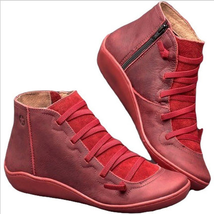 Amazon Independent Station 2024 Export Large Size 41 43 Size Side Zipper Short Boots Women's Comfortable High Top Short Boots Women's Shoes