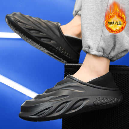 2023 New Cross-Border Velvet Cotton Slippers Winter Baotou Thick-Soled Couple Cotton Slippers Men's Korean Style Slippers Wear-Resistant Cotton Shoes