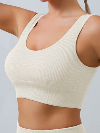 European and American Pure Color Threaded Yoga Intimates U-Shaped Seamless Cross-Border Sports Fitness Yoga Vest Intimates Bra for Women