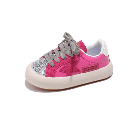 Girls' Board Shoes Sequin Star Low-top Board Shoes 2024 Spring and Autumn New Casual Boys' Lightweight Breathable sneaker Trendy