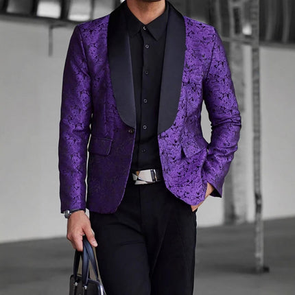 Cross-Border Green Fruit Collar Fancy Suit Nightclub Singer Groom Wedding Host Formal Wear Business Suit