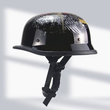 Cross-Border Exclusive Dot German-Style Soldier Helmet, Vintage Helmet, Scooter Cruiser Half Helmet, Unisex, Dot Certified