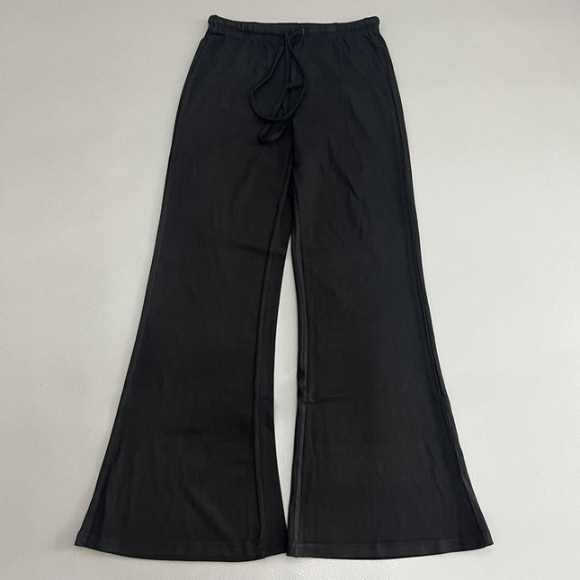 Cool Long-Leg Flared Pants Solid Color Women's Summer New Drapey Casual Versatile Floor-Length Pants Trendy Niche