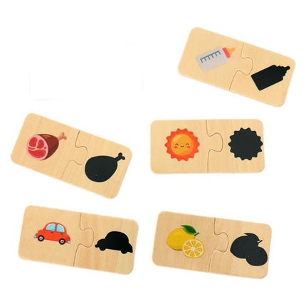 Cross-border wooden animal traffic marine cognitive matching puzzle children's educational enlightenment shadow jigsaw puzzle toy
