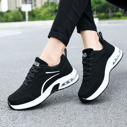 2025 Air Cushion Women's Shoes Mom's Shoes Lightweight Breathable Mesh Sports Shoes Autumn Leather Waterproof Casual Shoes Large Size