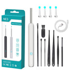 White NE3 black ear spoon set of 8