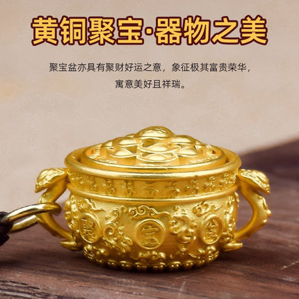 Cornucopia Hand Handle Cornucopia Lucking Treasure 12 Zodiac Keychain Pendant Rotatable TikTok Hot Sale