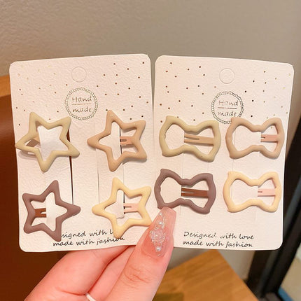 Milky Coffee Color Star Hairpin Baby Broken Hair Bb Clip Does Not Hurt Hair Little Girl Bangs Clip 2023 New Kidsren's Hairpin