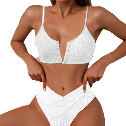 2024 New European and American Bikini Women's Swimsuit High Waist Sexy Swimwear Fashionable Separates Swimsuit Special Material Fabric