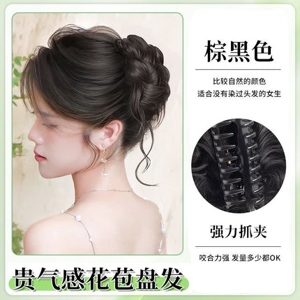 Dirty Flower Bud Wig Grab Disc Hair Ball Head Artifact Simulation Hair Internet Red High Cranial Top New Chinese Style Wig Ring
