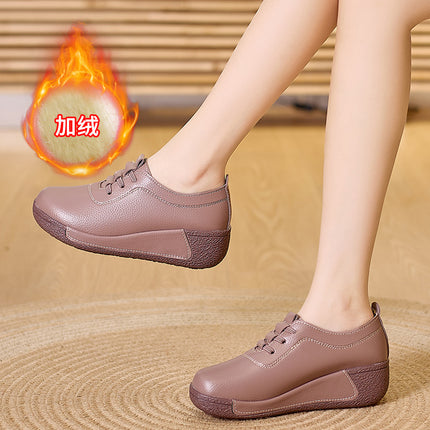 Fleece-lined 2024 spring and summer new Tods women's thick-soled middle-aged and elderly mother's shoes non-slip outer wear casual single-layer shoes women