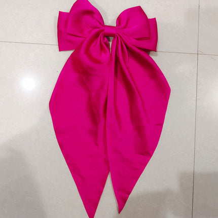 Yang Zi's Same Style Large Retro Ribbon Bow Hairpin for the Back of the Head, Super Fairy Elegant Hairpin Spring Clip Hair Accessory