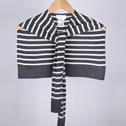Korean Style New Striped Knitted Shawl for Women, Suitable for Spring and Autumn, Air-Conditioned Rooms, Office, Versatile and Fashionable Shoulder Scarf