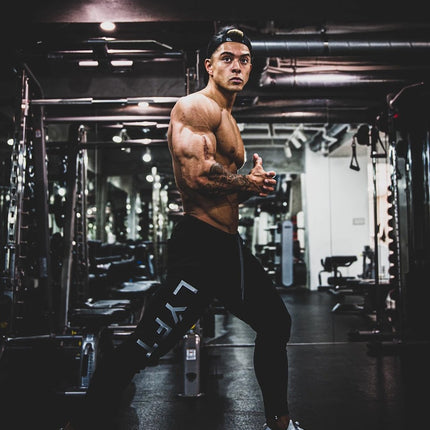 New Sports Trousers Men's Running Training Cotton Slim-fit Skinline Pants Lace-up Casual Sweater Pants Casual All-match