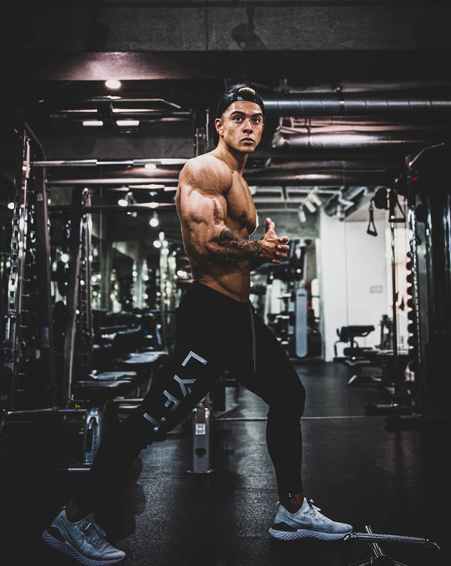 New Sports Trousers Men's Running Training Cotton Slim-fit Skinline Pants Lace-up Casual Sweater Pants Casual All-match