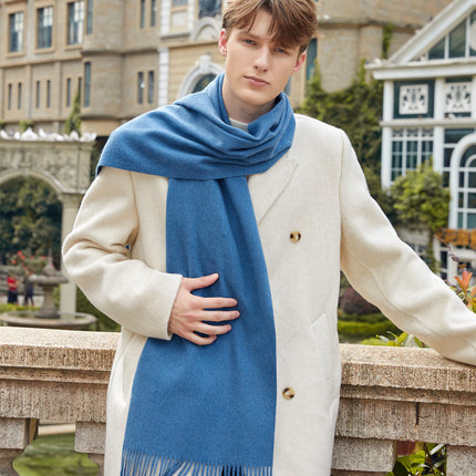 Wool Scarf Women's Winter High-End Couple Scarf Solid Color Easiest for Match 2025 New Korean Cashmere Scarf Wholesale