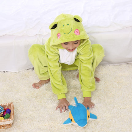 Autumn and Winter Flannel Children's Parent-Child Cartoon One-Piece Pajamas, Tigger Thickened Fabric Toilet Version