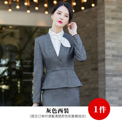 Jewelry store overalls women's high-end spring, autumn and winter slim temperament beauty salon front desk reception manager Professional Suit