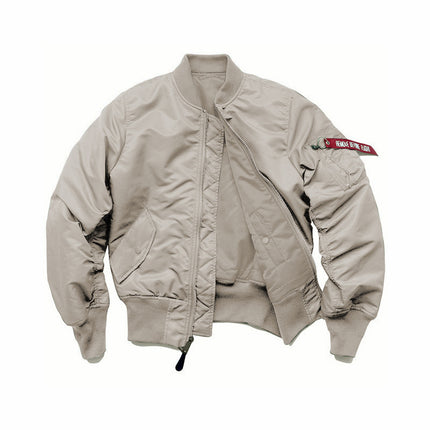 American Style Thickened Baseball Suit Autumn and Winter Army Green MA-1 Bomber Jacket plus size Vertical Collar Tooling Jacket for Men