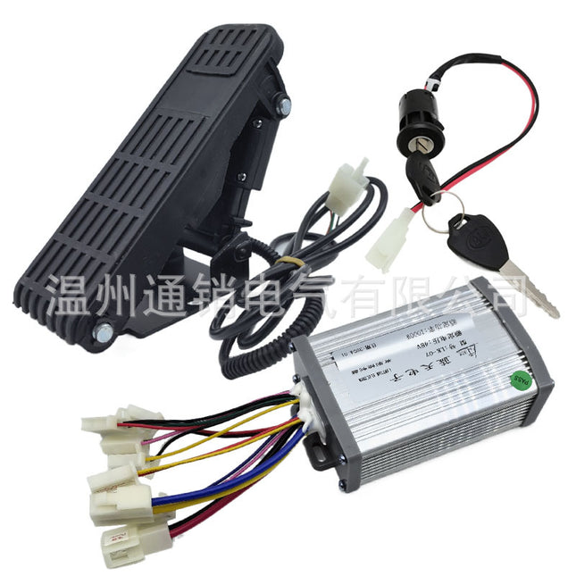 DC Brush Motor Controller 800W Large Plastic Foot Throttle Accelerator Charged Door Lock Key Switch